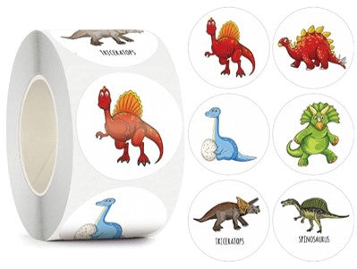 100 Stickers en Rollo - Modelos Dinosaurios