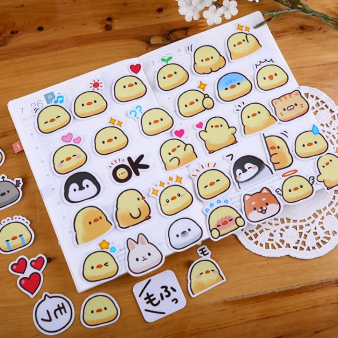 40  Stickers Impermeables- Pollitos