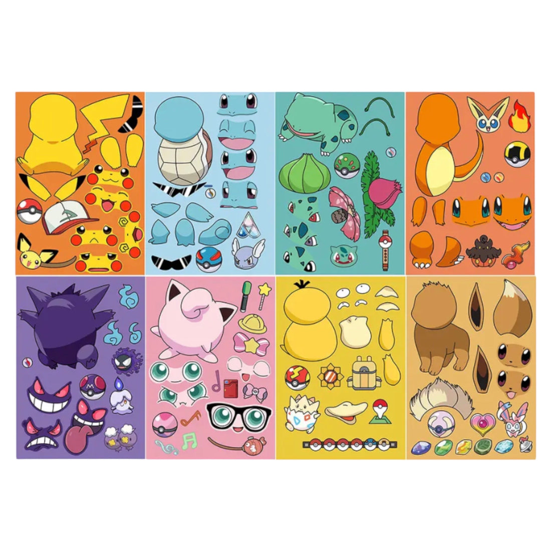 Láminas de Stickers - Arma tu Pokemon