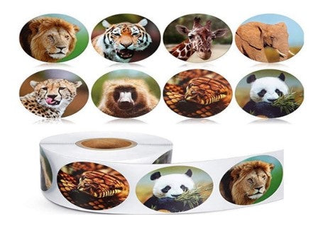 100 Stickers en Rollo - Modelos Animales 2
