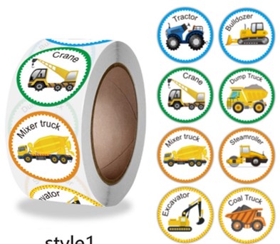 100 Stickers en Rollo - Modelos Transportes
