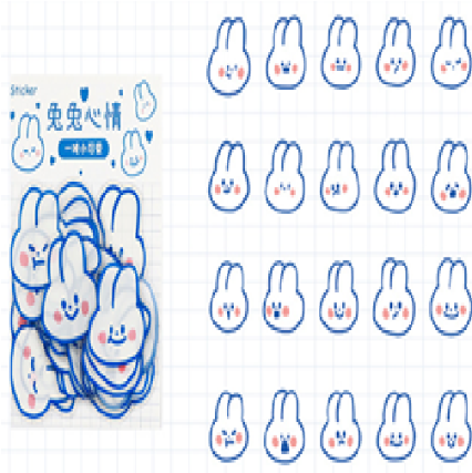 40 Stickers transparentes - Conejo